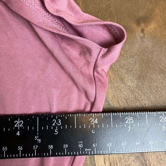 Uniqlo Womens Shirt Pink Drape Short Sleeve Seamless Boat Neck Modal Blend XL - Picture 8 of 12